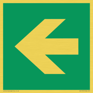 E913 Safe condition: Left arrow (90 deg supplimentary)